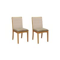 Par De Cadeiras Montadas Kappesberg Em Madeira Maciça Lara Boucle Fendi Tela Bege - 1