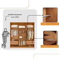 Guarda Roupa Casal Boston 6 Portas 4 Gavetas Moderna Naturalle