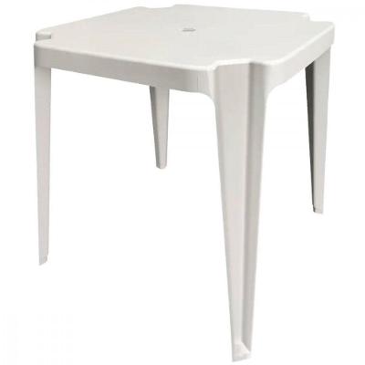 Mesa Plástica Monobloco com Furo para Guarda Sol 4 Lugares Branco Arcos