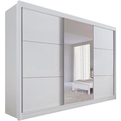 Guarda Roupa Casal Com Espelho Com Pés Los Angeles 3 Portas 6 Gavetas - D Doro Branco