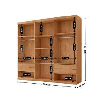 Guarda Roupa Casal Encanto 100% Mdf 6 Portas E 4 Gavetas Ruf Naturalle/off White - 3