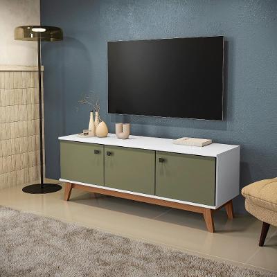 Rack Kappesberg 3 Portas Branco Verde Frevo 136cm