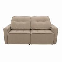 Sofá Retrátil Reclinável 2 Lugares Para Sala Suede Bege - 1