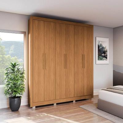 Guarda Roupa Casal Cb02m569 6 Portas de Bater 2 Gavetas Canela