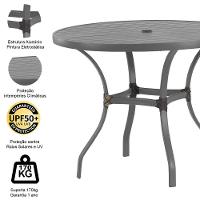 Mesa Roma Com Tampo Ripado 80cm Alumínio - Varanda Cozinha Cinza - 4