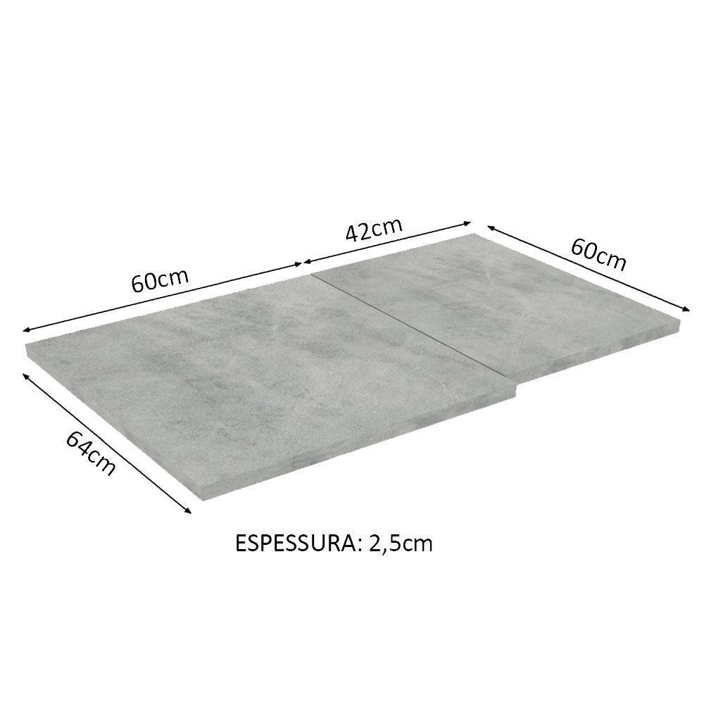 Tampo Balcão de Canto de 64 X 102cm Glamy, Lux e Stella Mood - 6