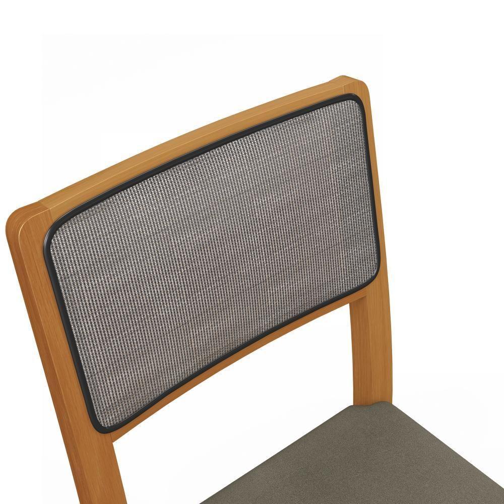 Par De Cadeiras Em Madeira Maciça Kappesberg Lola Chumbo Tela Chumbo - 3