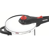 Panela De Pressão Tramontina Solar Em Aço Inox Fundo Triplo Com 5 Dispositivos De Segurança 22 Cm 6 L - 6