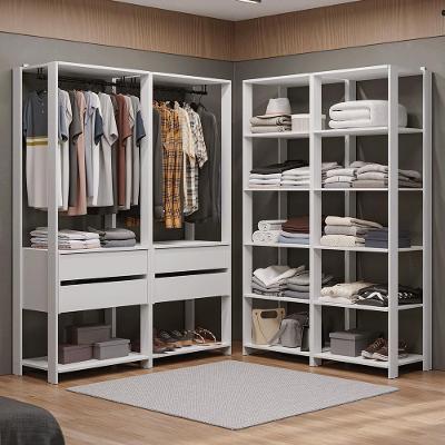 Guarda-roupa Closet Modulado 4 Gavetas 258 Cm Valencia Madesa 03 Branco