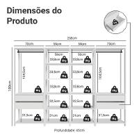 Guarda-roupa Closet Modulado 4 Gavetas 258 Cm Valencia Madesa 02 Branco - 3
