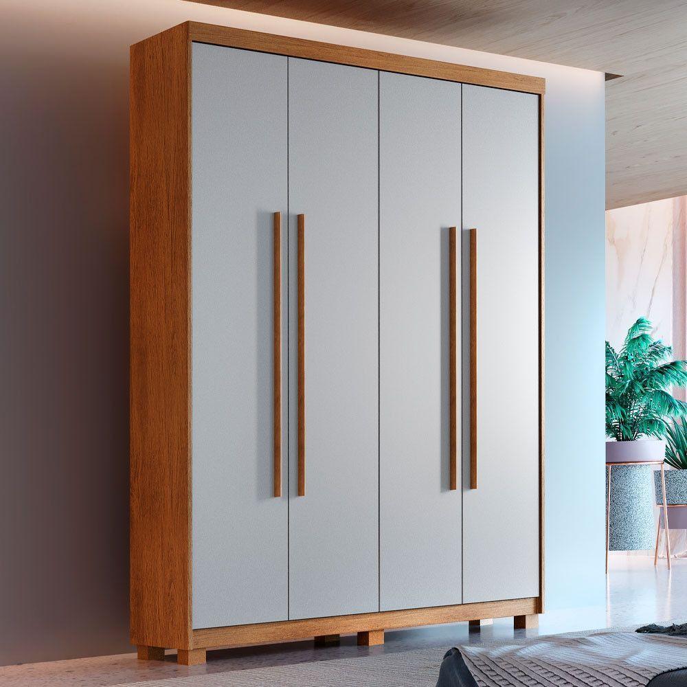 Guarda Roupa Solteiro Heros 4 Portas Com Pés Moderna Imbuia/off White - 1