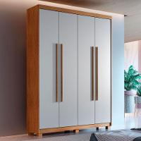 Guarda Roupa Solteiro Heros 4 Portas Com Pés Moderna Imbuia/off White - 1