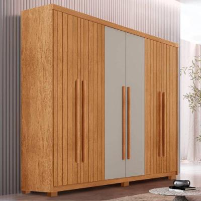 Guarda-roupa Casal Hawaii Frisado 6 Portas 2 Gavetas Rufato Naturale/off Wh