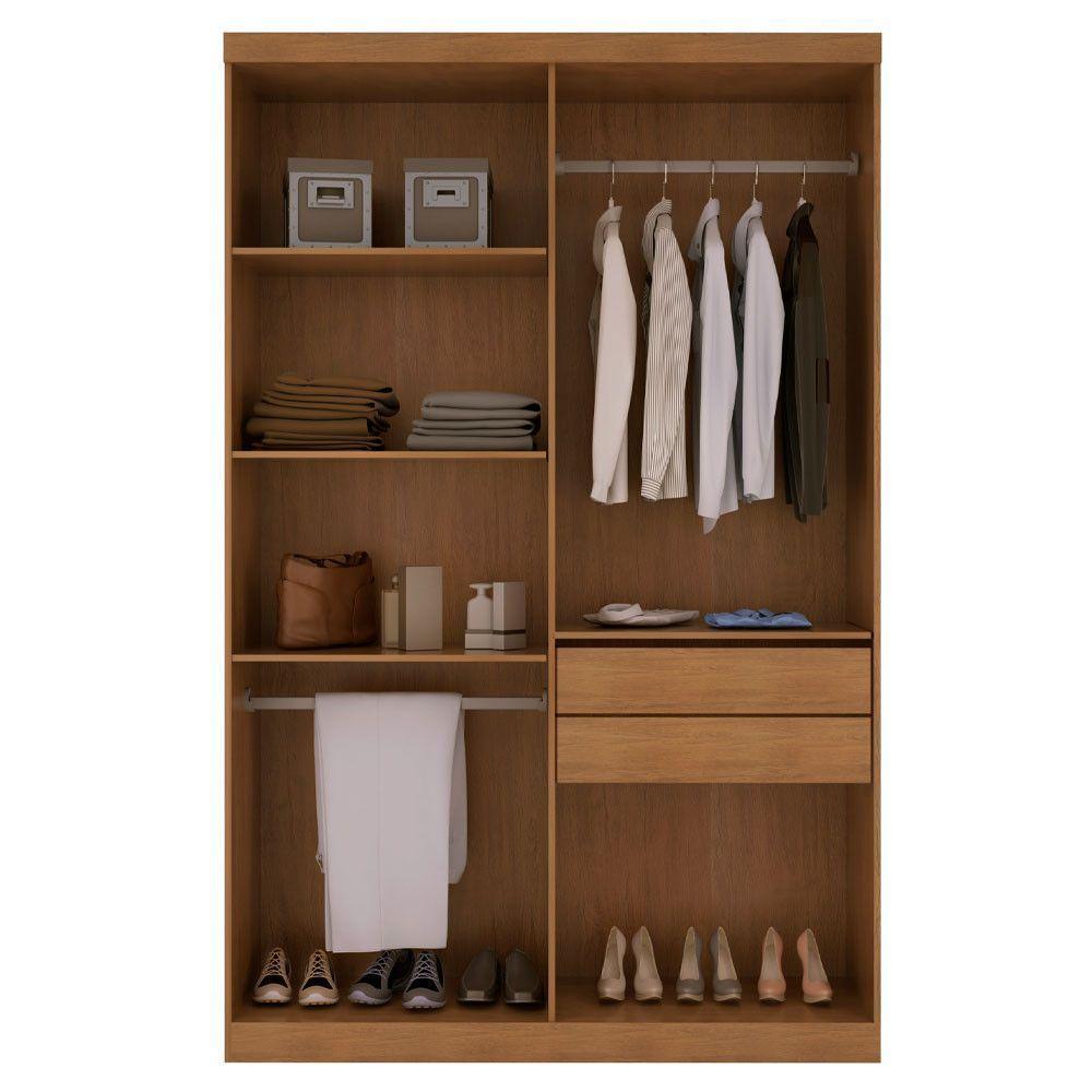 Guarda Roupa Solteiro Heros 4 Portas Com Pés Moderna Imbuia Com Grafite - 3