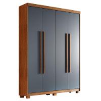 Guarda Roupa Solteiro Heros 4 Portas Com Pés Moderna Imbuia Com Grafite - 2