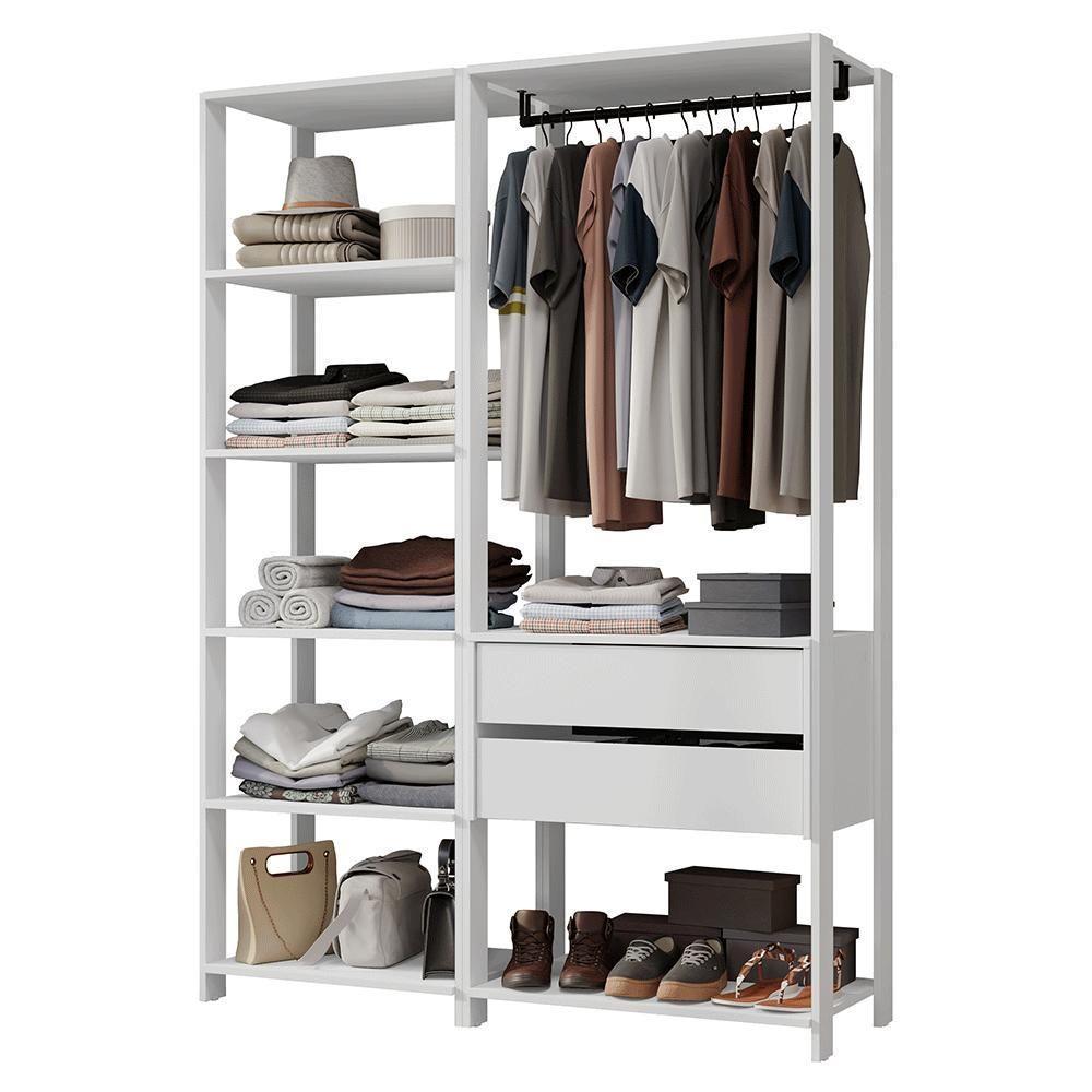 Guarda-roupa Closet Modulado 2 Gavetas 129 Cm Valencia Madesa Branco - 2