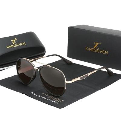 Óculos Clássico Masculino óculos Polarizados, Pilot Driving Eyewear Marrom