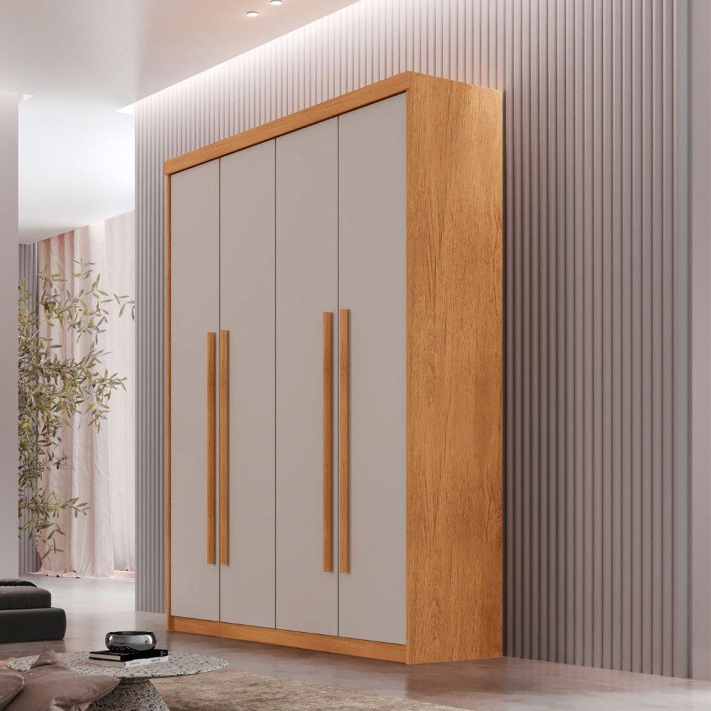 Guarda Roupa Solteiro Heros 4 Portas E 2 Gavetas Moderna Naturalle Off White - 1