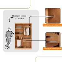 Guarda Roupa Solteiro Heros 4 Portas E 2 Gavetas Moderna Naturalle Off White