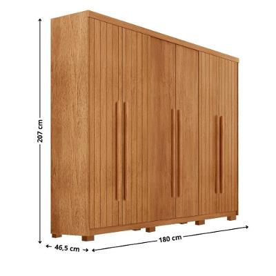 Guarda Roupa Casal Toronto 6 Portas 2 Gavetas Naturalle MDF