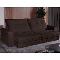 Sofá Retrátil E Reclinável 2 Lugares 2,90m Veludo Veneza Bom Pastor Marrom - 1