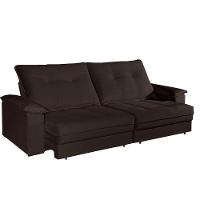 Sofá Retrátil E Reclinável 2 Lugares 2,90m Veludo Veneza Bom Pastor Marrom - 2