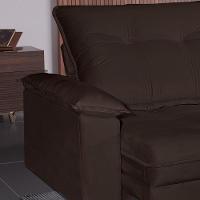 Sofá Retrátil E Reclinável 2 Lugares 2,90m Veludo Veneza Bom Pastor Marrom - 3