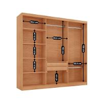 Guarda Roupa Casal Toronto Mdf 6 Portas 2 Gavetas Moderna Naturalle Sem Pés