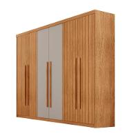 Guarda Roupa Casal Toronto Mdf 6 Portas 2 Gavetas Moderna Naturalle Off White Sem Pés - 2