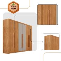 Guarda Roupa Casal Toronto Mdf 6 Portas 2 Gavetas Moderna Naturalle Off White Sem Pés - 6