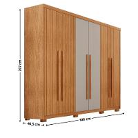 Guarda Roupa Casal Toronto 6 Portas 2 Gavetas Com Pés Moderna Naturalle Off White Com Pés - 3