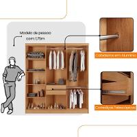 Guarda Roupa Casal Toronto 6 Portas 2 Gavetas Com Pés Moderna Naturalle Off White Com Pés - 5