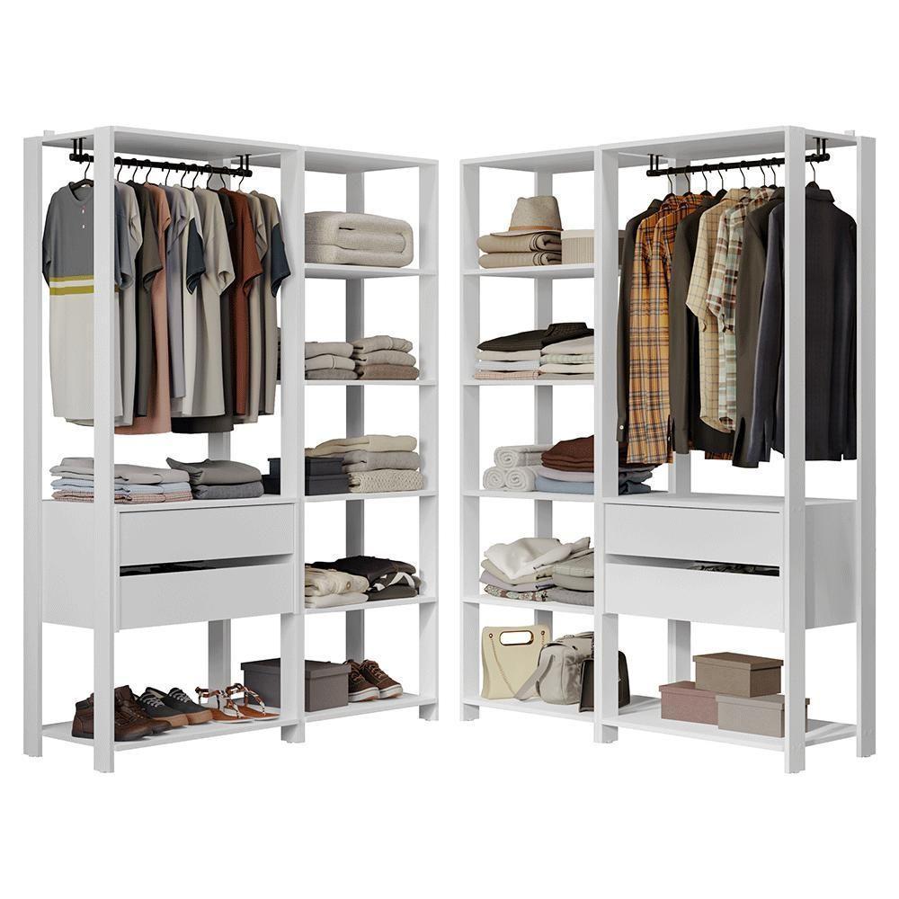Guarda-roupa Closet Modulado 4 Gavetas 258 Cm Valencia Madesa 04 Branco - 2
