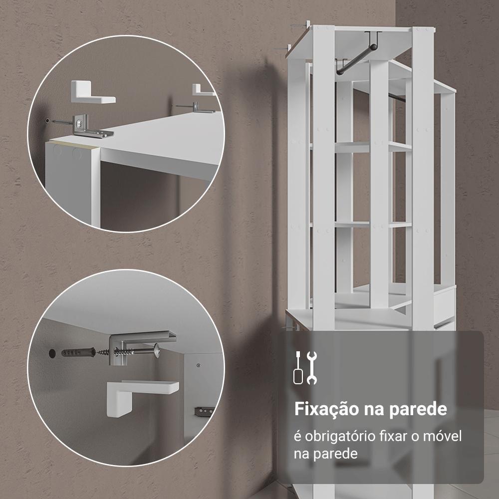 Guarda-roupa Closet Modulado 4 Gavetas 258 Cm Valencia Madesa 04 Branco - 7
