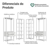Guarda-roupa Closet Modulado 4 Gavetas 258 Cm Valencia Madesa 04 Branco