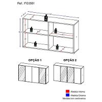 Aparador Buffet Com Espelho Multimóveis Branco - 3