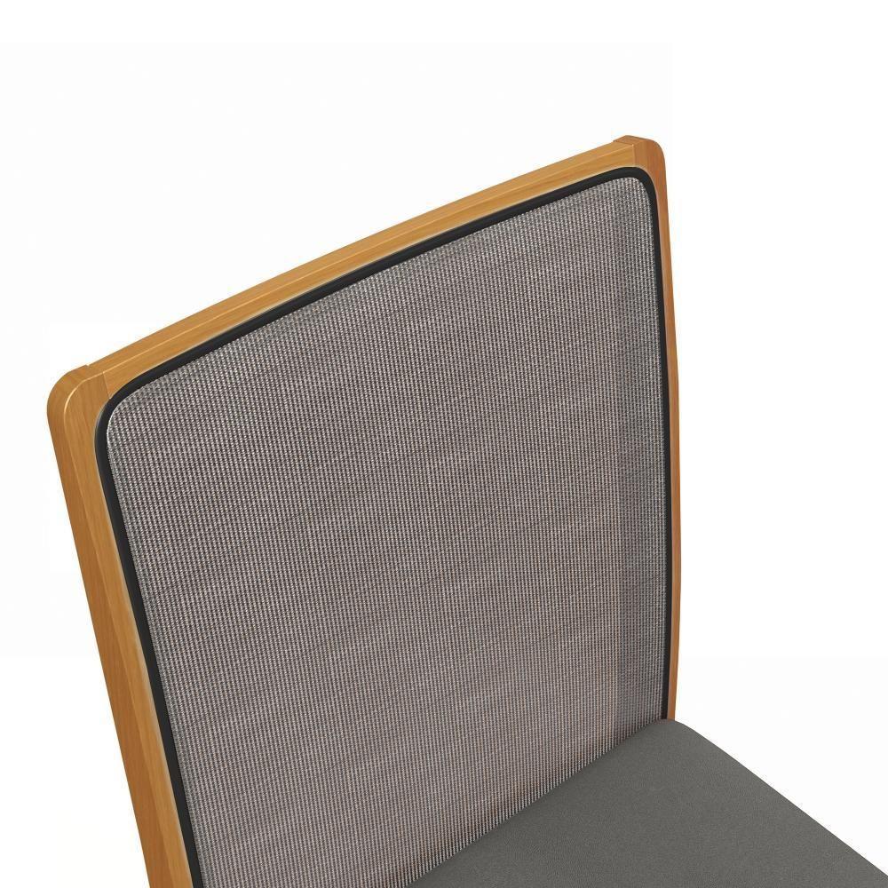 Par De Cadeiras Montadas Kappesberg Em Madeira Maciça Lara Chumbo Tela Chumbo - 3