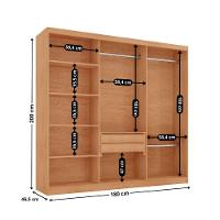 Guarda Roupa Casal Hera 6 Portas Rufato Naturalle Off White - 3