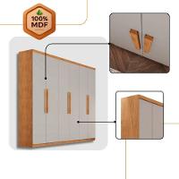 Guarda Roupa Casal Hera 6 Portas Rufato Naturalle Off White - 5