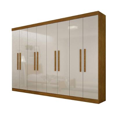 Guarda Roupa Casal Hera 8 Portas E 4 Gavetas Rufato Imbuia/off White