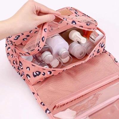 Necessaire Em Nylon Organizadora Higiene Para Viagem Azul Marinho Bolinhas
