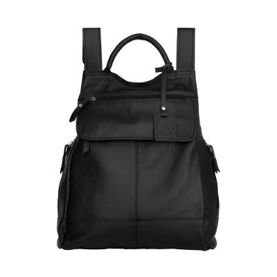 Mochila De Couro Legítimo Modelo Malu Resistente Confortável Modelo:preto
