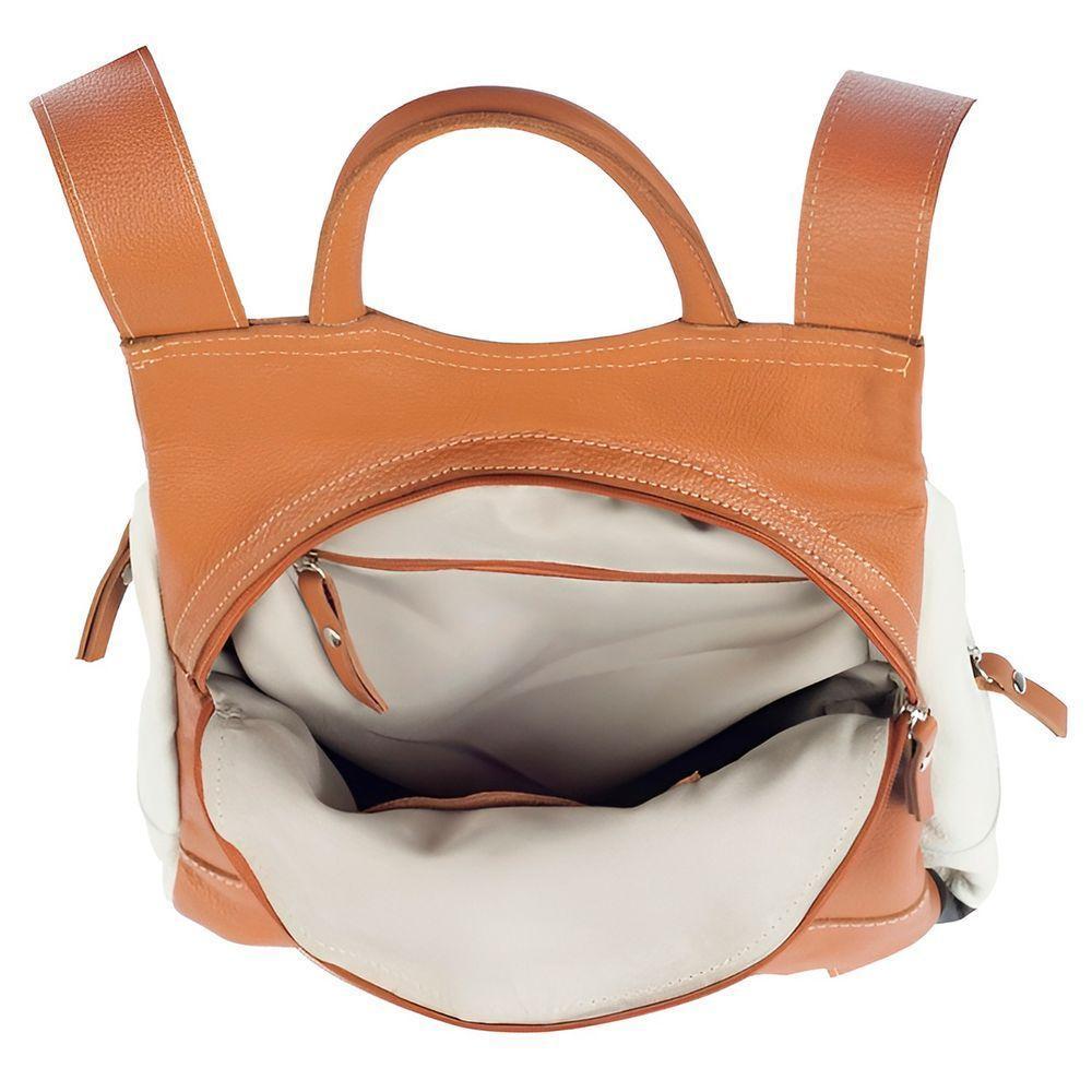 Mochila De Couro Legítimo Modelo Malu Resistente Confortável Modelo:caramelo - 7