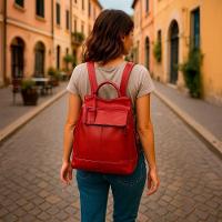 Mochila De Couro Legítimo Modelo Malu Resistente Confortável Modelo:caramelo - 5