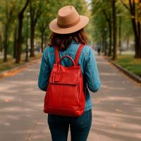 Mochila De Couro Legítimo Modelo Malu Resistente Confortável Modelo:caramelo - 9