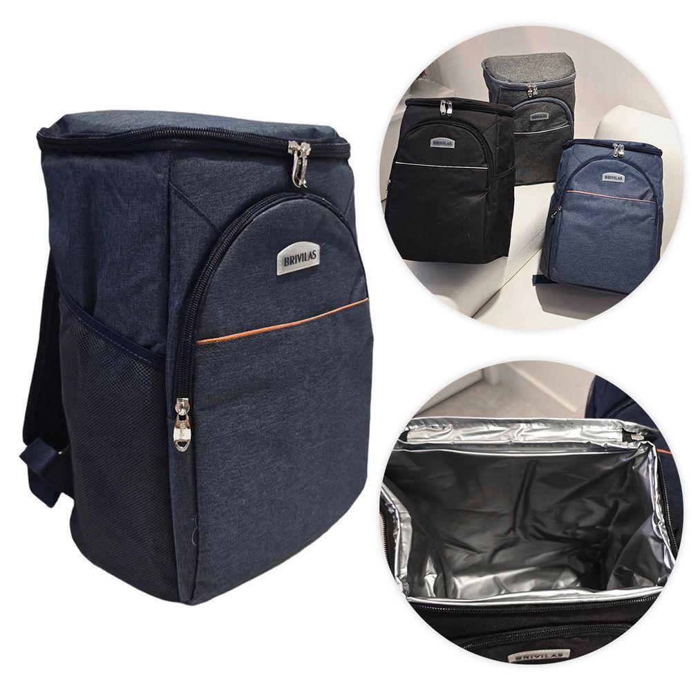Mochila Bolsa Térmica Cooler Praia Passeio Marmita Cerveja Preto - 1
