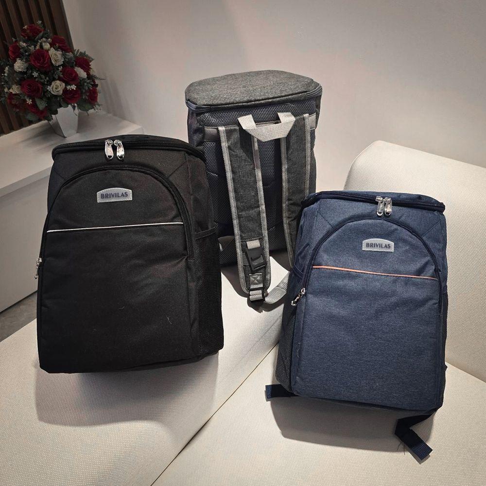 Mochila Bolsa Térmica Cooler Praia Passeio Marmita Cerveja Preto - 2