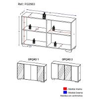 Aparador Buffet Com Espelho Multimóveis Vegas Preto - 6
