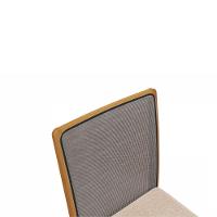 Par De Cadeiras Em Madeira Maciça Kappesberg Lara Linho Mesclado Areia E Tela Chumbo - 3