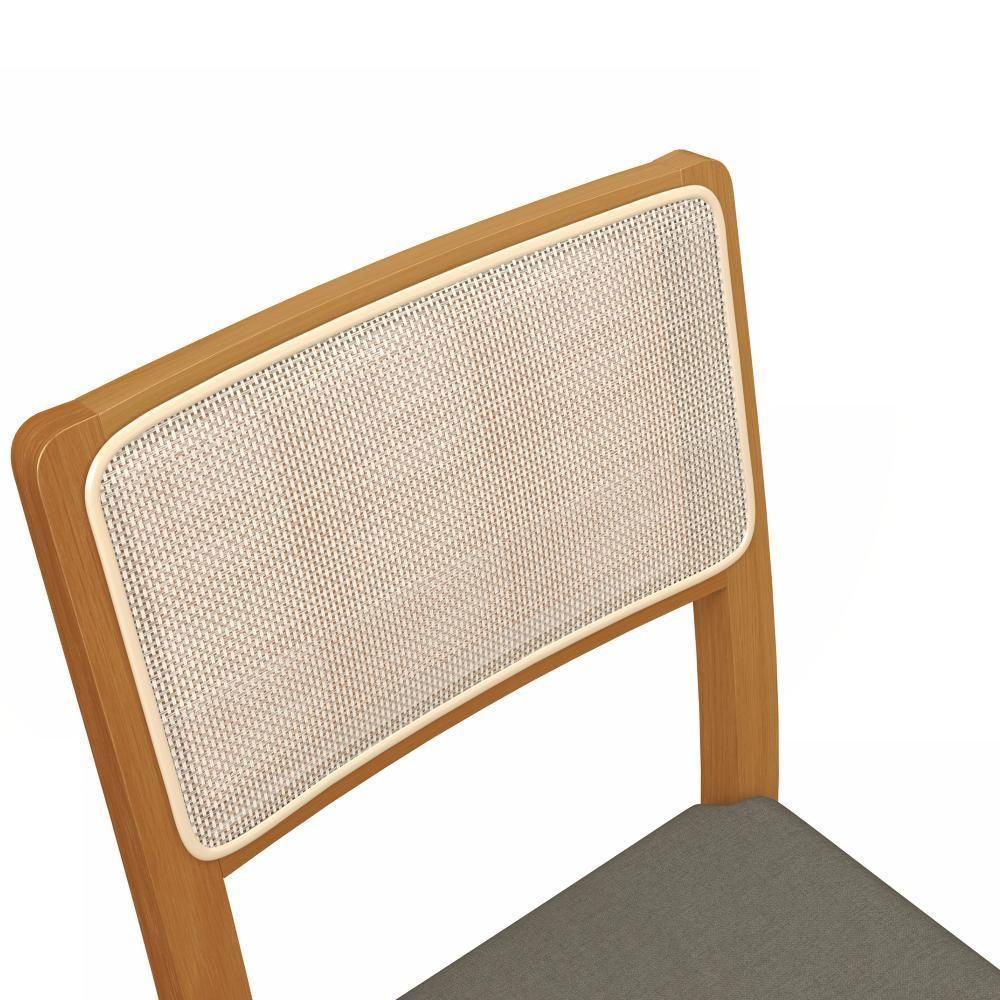 Par De Cadeiras Em Madeira Maciça Kappesberg Lola Linha Mescla Chumbo E Tela Bege - 3